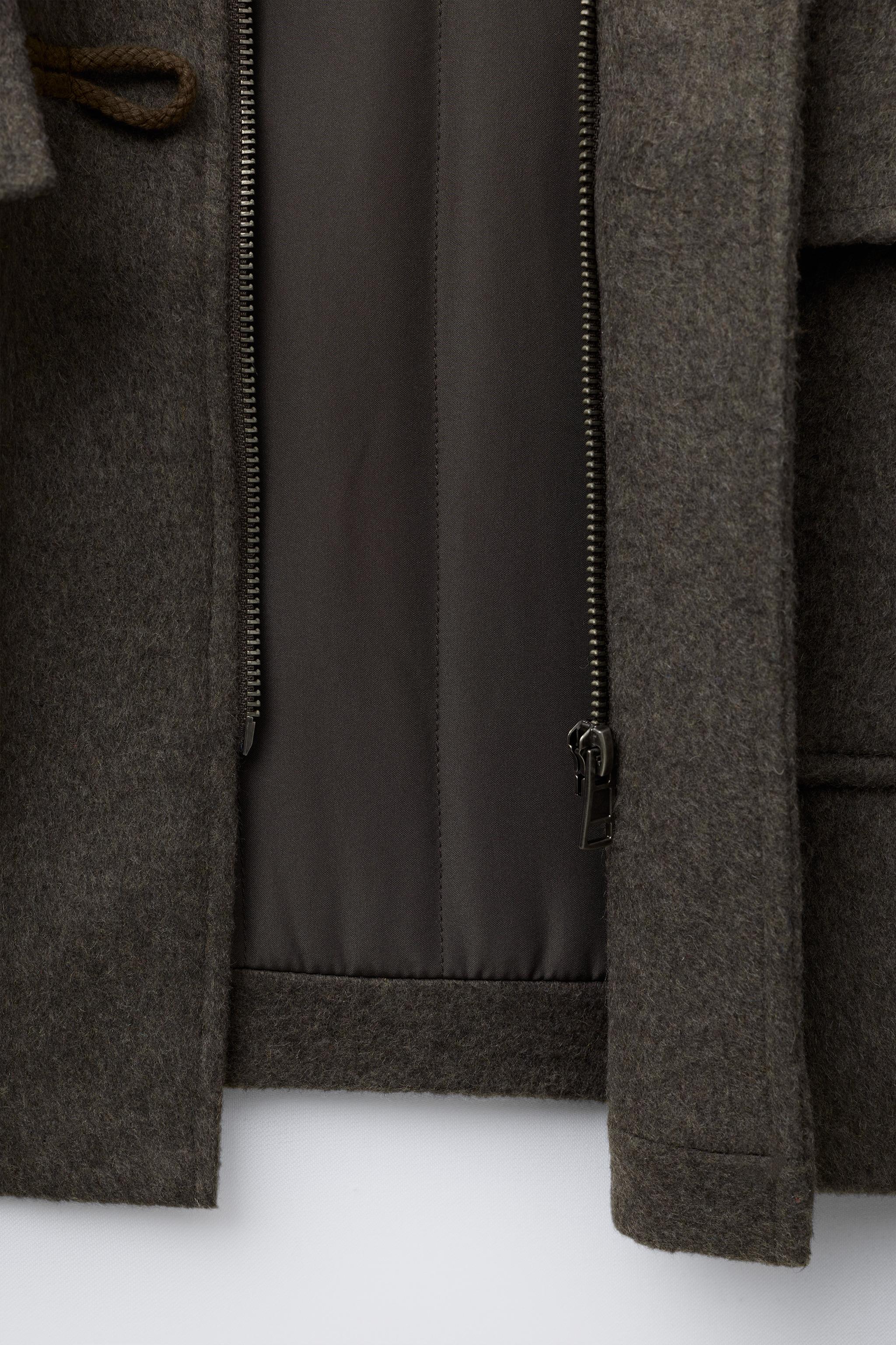 CLOTH DUFFEL COAT WITH WOOL
